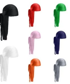 The Triathlete Store Men's Durag Headwrap Waves Headscarf Doo Rag Long Tail - 6 Pack | Bandanas