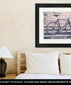 The Triathlete Store Framed Print, Road Retro Bicycle And Concrete Stairs Urban Scene Vintage Styl | Posters -New Triathlete Store 2YqllWHhE2TE9w1N3Ik5 yjpE