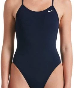 Nike Hydrastrong Lace-Up Tie Back One-Piece, Midnight Navy (Size 34) | Cycling Shorts