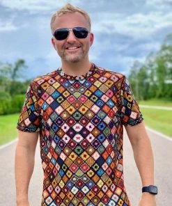 INKnBURN Men's Boho Diamond Tech Shirt (S, M, L, XL, 2XL) | Short Sleeve