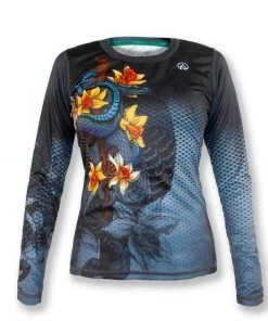 INKnBURN Women's Staff And Serpent Long Sleeve Tech Shirt (S, M)