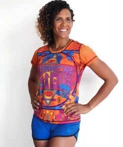 INKnBURN Women's Runner's High Tech Shirt, Large | Short Sleeve