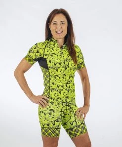 She Beest Shebeest Smitten Kitten Divine Women's Cycling Jersey (Electric Lime) | Short Sleeve -New Triathlete Store Dx GZ4ls5oQPzJpnVPWW9Hkmc