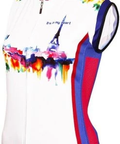 It's In My Heart Paris Watercolors Women's Sleeveless Cycling Jersey 2019