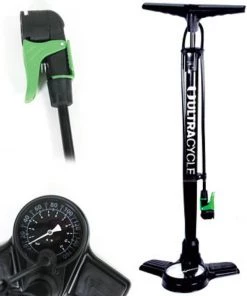Ultracycle 2022 Bike Floor Pump, 160 Psi, Black | Floor Pumps