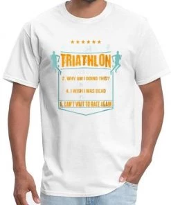 The Triathlete Store 6 Stages Of Triathlon Men's T-Shirt | Short Sleeve -New Triathlete Store QPtqZAYMYF2w 3FvCu2hv1kBU