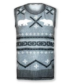 INKnBURN Men's Polar Bear Sleeveless Sweater Vest Tech Shirt (S, L, XL, 2XL)