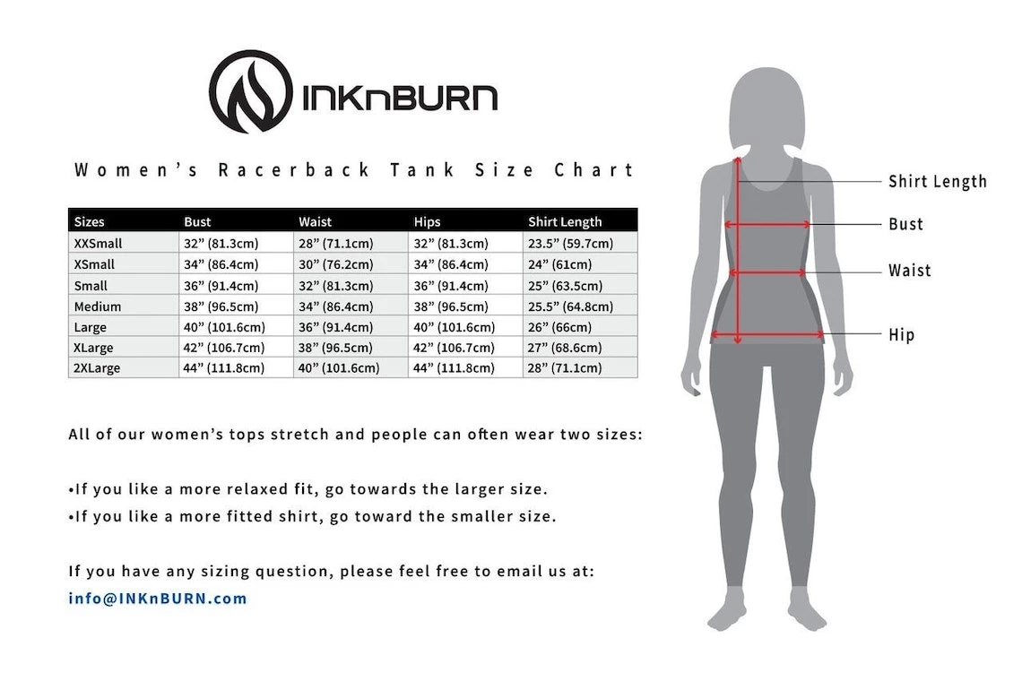 INKnBURN Women's Iris Racerback Tank Top | Sleeveless 5 INKnBURN Women's Iris Racerback Tank Top | Sleeveless - Image 3