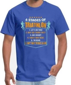 The Triathlete Store 6 Stages Of Triathlon Men's T-Shirt | Short Sleeve -New Triathlete Store b03RaTfWAZP etzBaH6sdWfKU