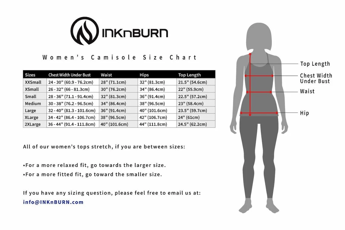INKnBURN Women's Bee Camisole (M, L, 2XL) | Sleeveless 5 INKnBURN Women's Bee Camisole (M, L, 2XL) | Sleeveless - Image 3