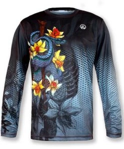 INKnBURN Men's Staff And Serpent Long Sleeve Tech Shirt (S, M, L, XL, 2XL)