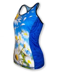 INKnBURN Women's Daisy Racerback Tank Top (XS) | Sleeveless Top