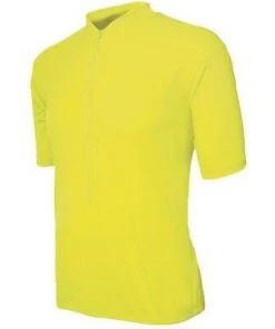 Basik Men's Classic Short Sleeved Cycling Jersey, Neon Yellow