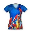 INKnBURN Women's Watercolor Koi V-Neck Shirt (S) | Short Sleeve -New Triathlete Store p0PVtFQA62xipUNatIooSLULs
