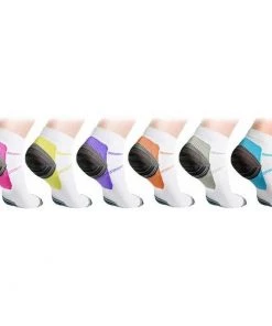 The Triathlete Store Unisex Ankle Compression Socks Assorted Colors - 6 Pairs | Short Socks