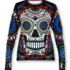 INKnBURN Women's Calavera Pullover With Thumbholes (S) | Long Sleeve -New Triathlete Store s6oOlH7uAn9U50GEx0hRcKl04