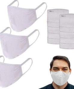 The Triathlete Store Cotton Reusable Face Masks - 3 Masks With 10 Filters | Bandanas -New Triathlete Store s m13h35mr989V9Bwk oEaFhs