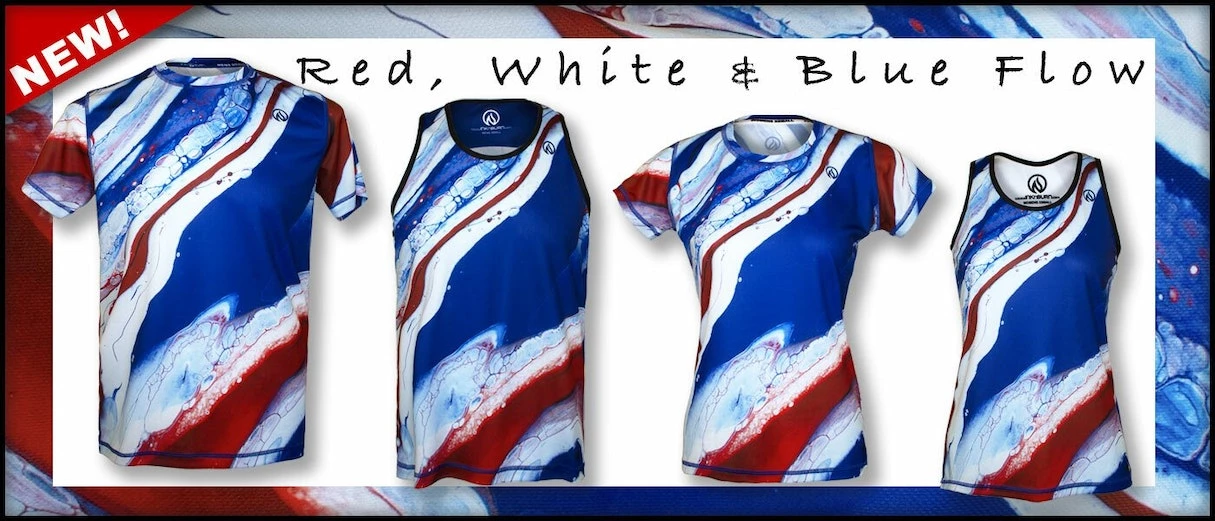 INKnBURN Women's Red, White And Blue Tech Shirt (XS) | Short Sleeve 6 INKnBURN Women's Red, White And Blue Tech Shirt (XS) | Short Sleeve - Image 4