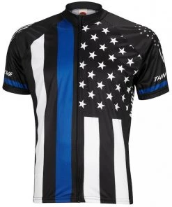 World Jerseys Thin Blue Line Men's Road Cycling Jersey 2019 | Short Sleeve