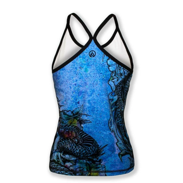 INKnBURN Women's Blue Ryu Camisole (L) | Sleeveless 4 INKnBURN Women's Blue Ryu Camisole (L) | Sleeveless - Image 2