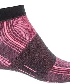 Wrightsock Men's Stride Tab Single Pack (Black/Pink, Small) | Short Socks