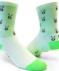 Save Our Soles SOS Tiny Panda Green 6-inch Cuff Socks | Long Socks